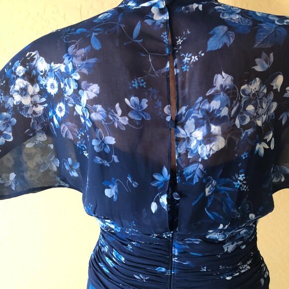 New Teri Jon by Ricki Freeman Mock Neck Chiffon Gown - Picture 10 of 14